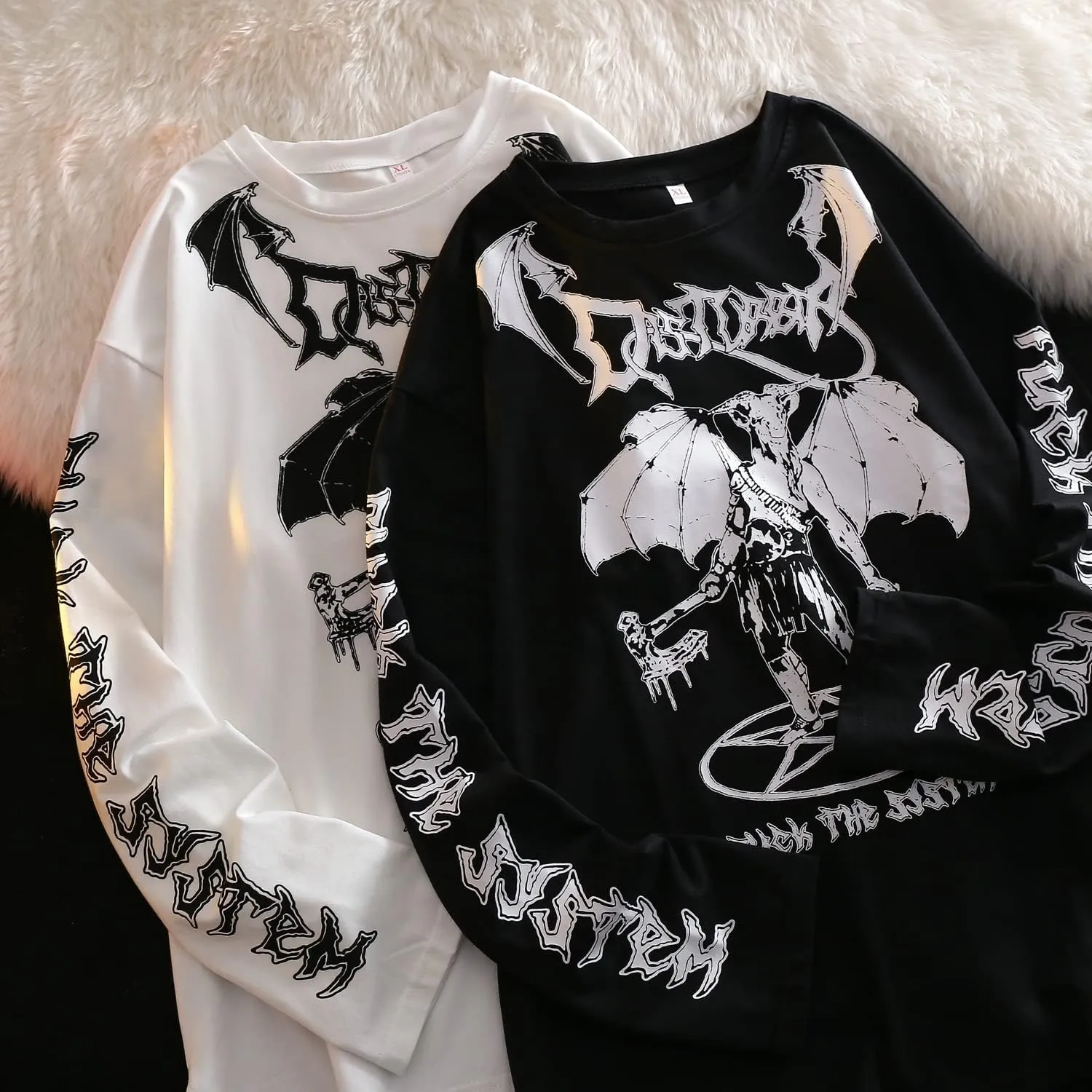 Gothic Cartoon Horror Graphic T-Shirt Women Character Print Loose Punk Japanese Pullover Top Harajuku Street Tees …