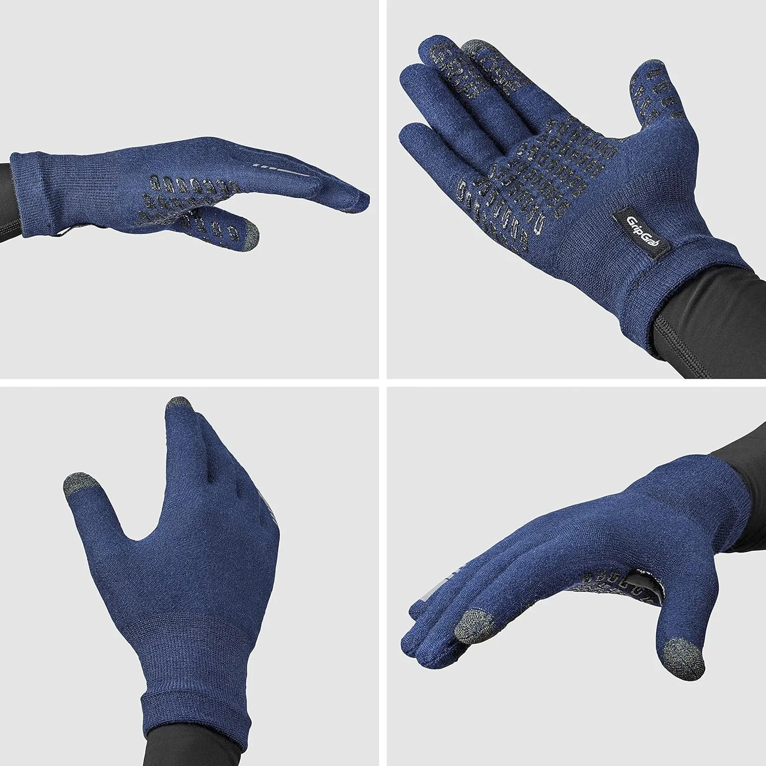 GripGrab Primavera Merino Wool Cycling Gloves - Full-Finger, Touchscreen, Anti-Slip, Liners