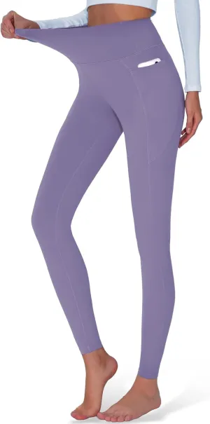High Waisted Yoga Pants with Pockets, Tummy Control Workout Athletic Yoga Leggings for Women