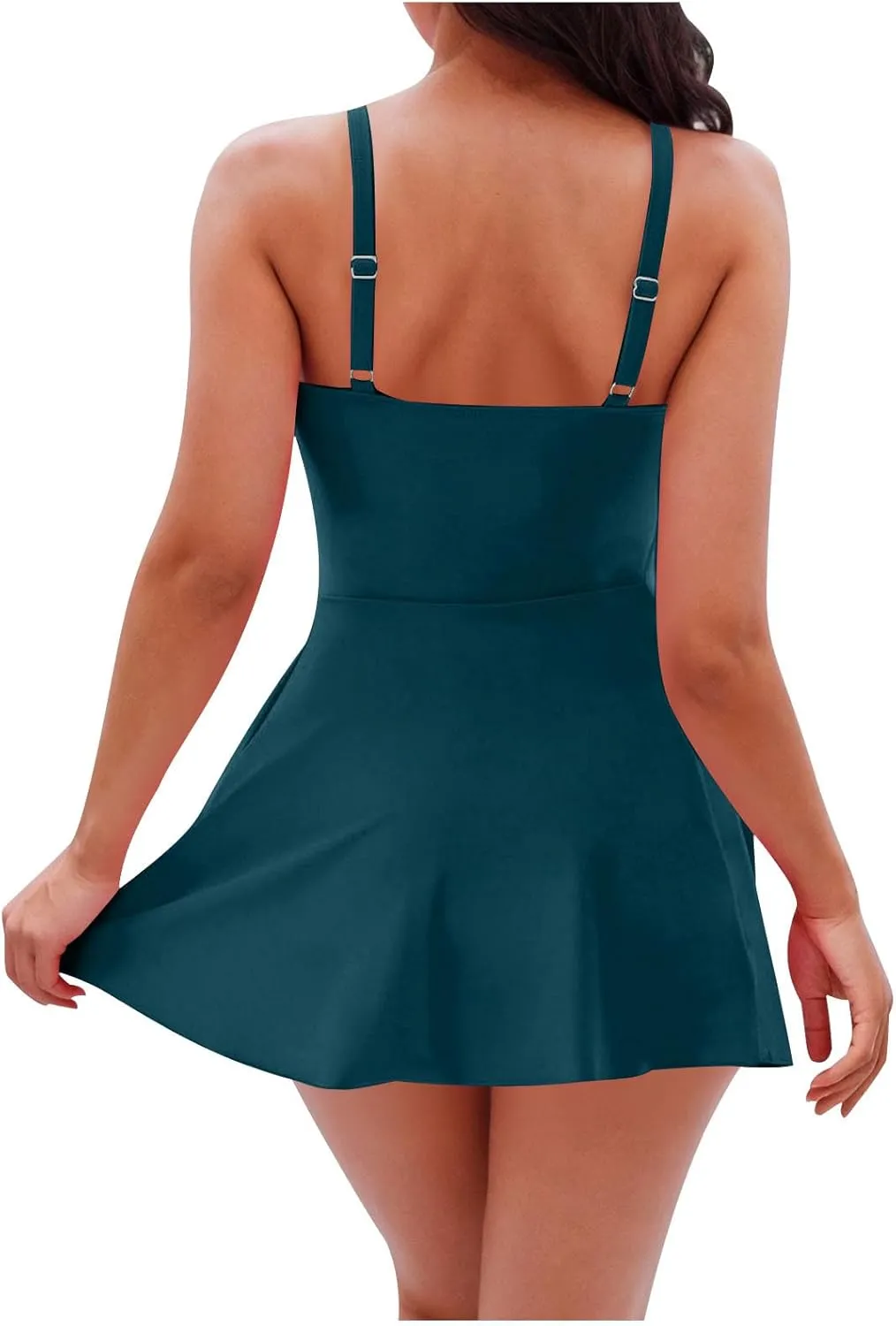 hlysgo One Piece Swimsuit Women Tummy Control Swim Dress Modest Bathing Suit Mesh Sarong Wraps Swim Suits for Teen Girls