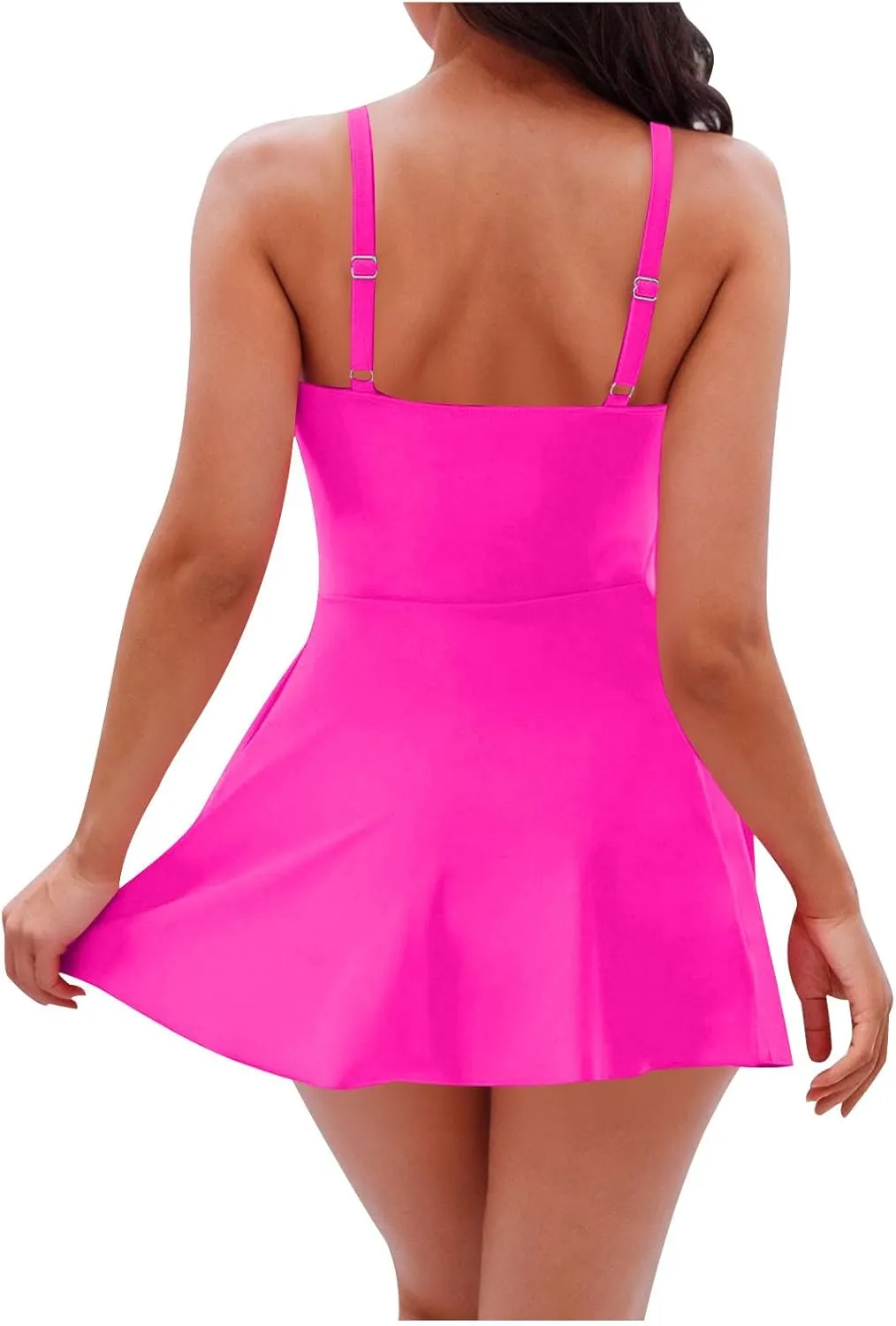hlysgo One Piece Swimsuit Women Tummy Control Swim Dress Modest Bathing Suit Mesh Sarong Wraps Swim Suits for Teen Girls