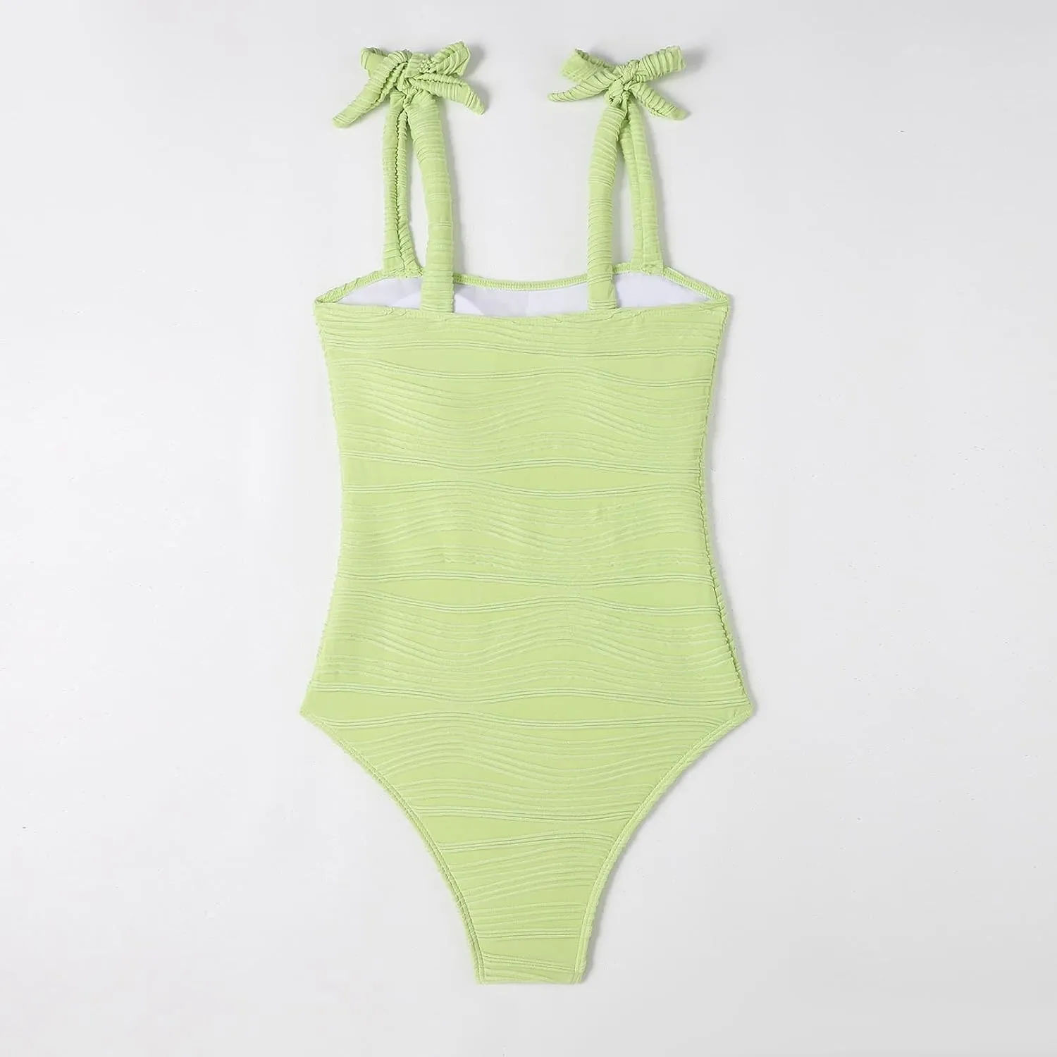 hlysgo One Piece Swimsuit Women Tummy Control Swim Suits 2025 Trendy Tie Straps Bathing Suit Solid Modest Monokini Swimwear