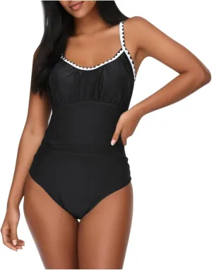 hlysgo Swimming Suits for Women One Piece Swimsuit Tummy Control Modest Bathing Suits 2025 Trendy Spaghetti Straps Swimwear