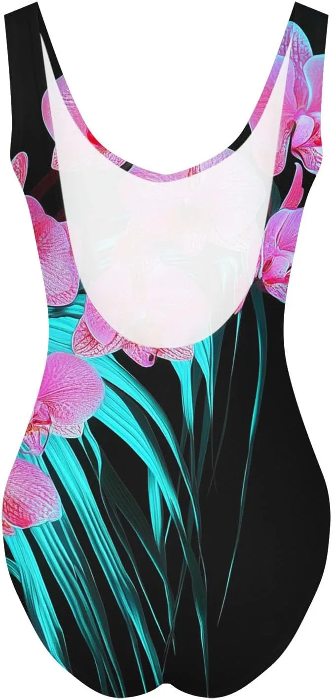 hlysgo Womens One Piece Swimsuits Tummy Control Athletic Bathing Suit 2025 Trendy Floral Print Modest Monokini Swimwear