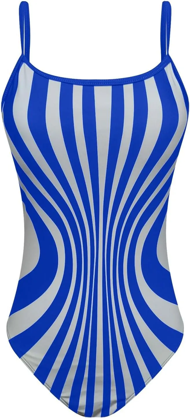 hlysgo Womens Swimsuits One Piece Tummy Control Bathing Suit High Cut Swim Suits Adjustable Spaghetti Straps Modest Swimwear
