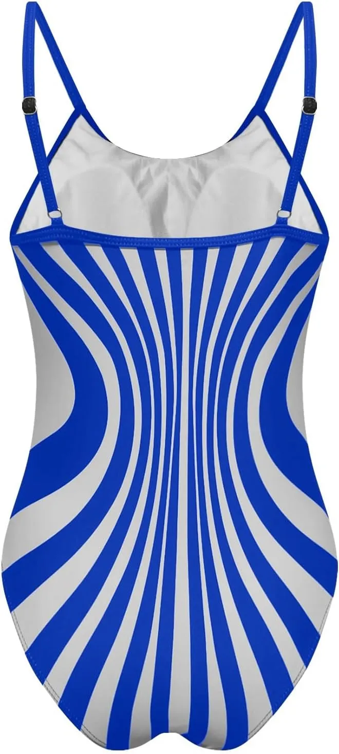 hlysgo Womens Swimsuits One Piece Tummy Control Bathing Suit High Cut Swim Suits Adjustable Spaghetti Straps Modest Swimwear