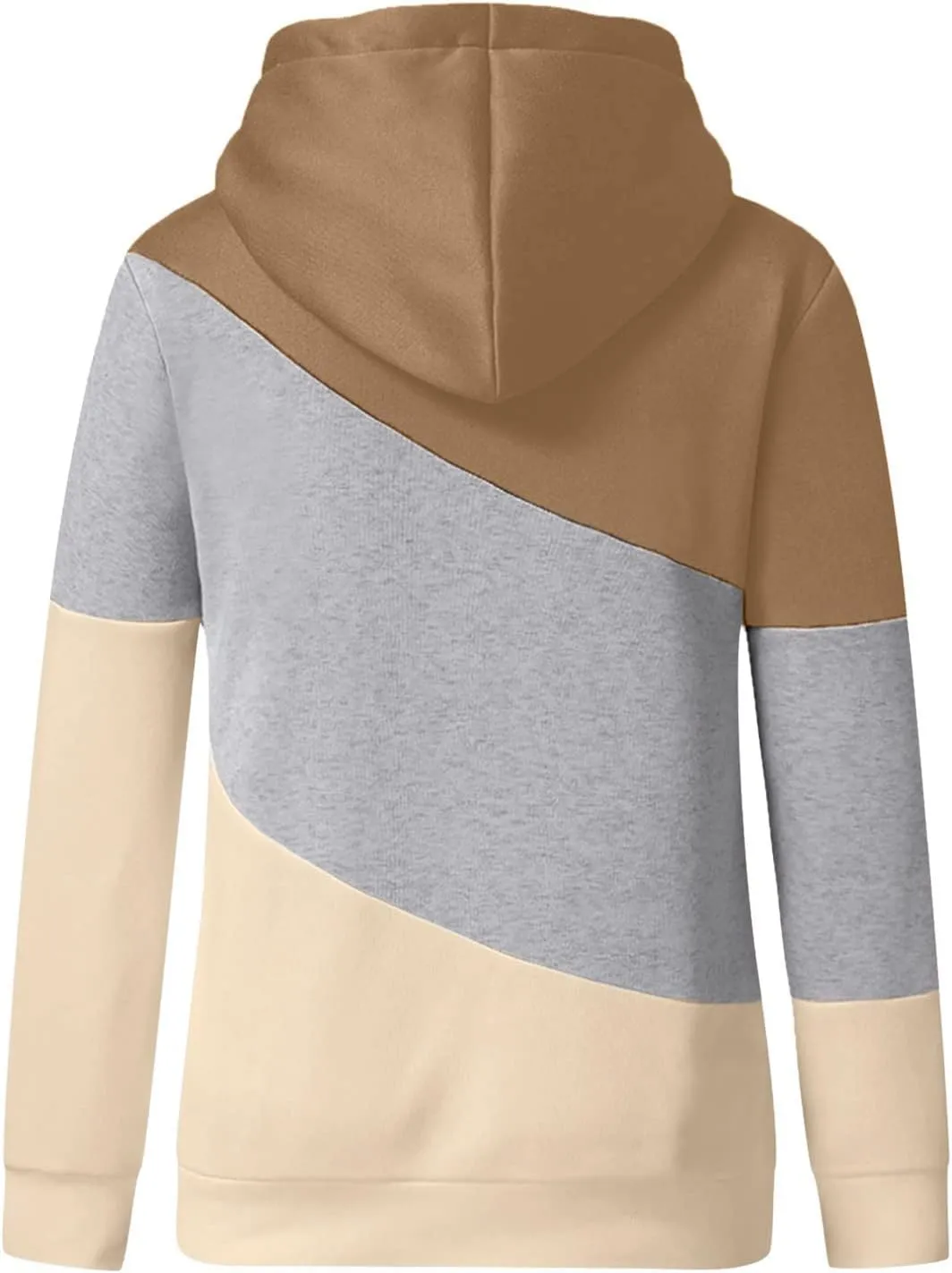 Hooded Sweatshirts Women Plus Size Colorblock Patchwork String Hoodies Casual Comfy Pullover Tunics Sweater Fashion
