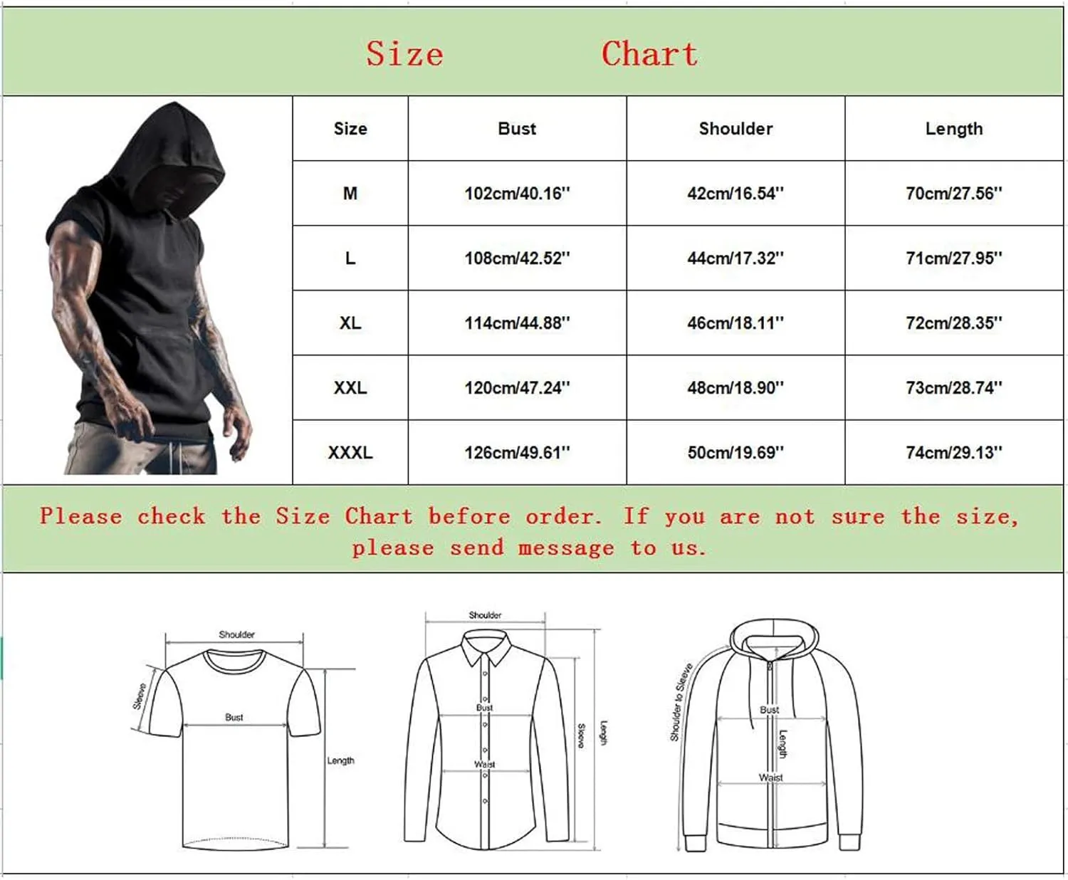 Hoodies for Men Men's Workout Hooded Tank Tops Bodybuilding Muscle Cut Off T Shirt Sleeveless Gym Hoodies T-Shirts Top