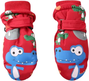 Infant and Baby Mittens Waterproof Insulated Snow Gloves Warm Fleece Ski Snowboarding Gloves for Baby Girls Boys