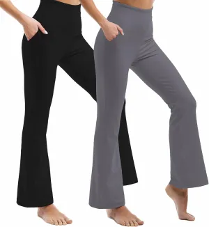 Ipletix Flare Leggings for Women, High Waisted Yoga Pants with Pockets for Women Trousers