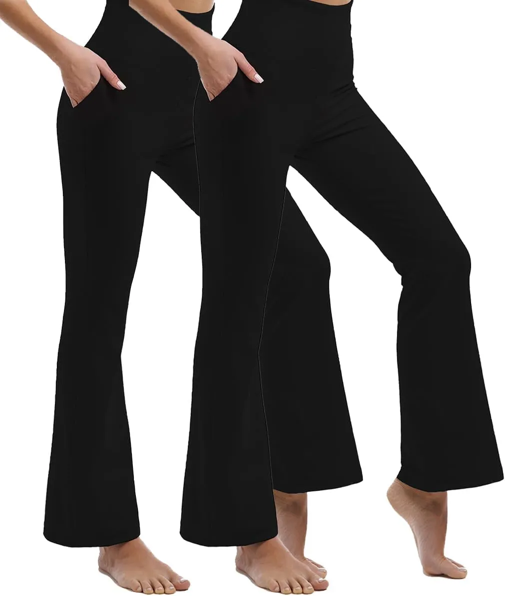 Ipletix Flare Leggings for Women, High Waisted Yoga Pants with Pockets for Women Trousers