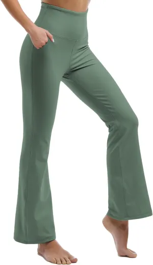 Ipletix Flare Leggings for Women, High Waisted Yoga Pants with Pockets for Women Trousers
