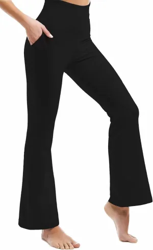Ipletix Flare Leggings for Women, High Waisted Yoga Pants with Pockets for Women Trousers