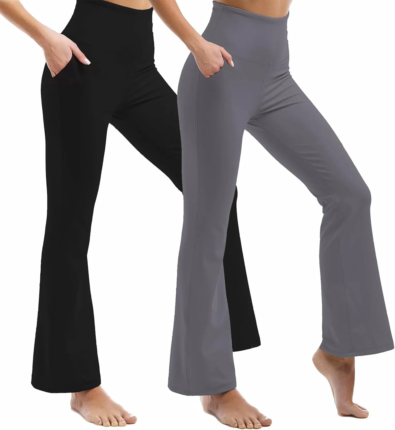 Ipletix Flare Leggings for Women, High Waisted Yoga Pants with Pockets for Women Trousers