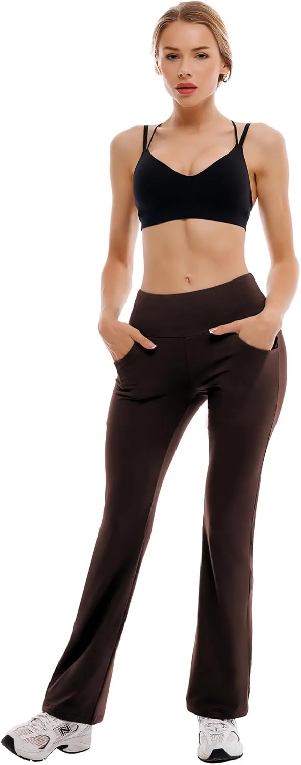 Ipletix Flare Leggings for Women, High Waisted Yoga Pants with Pockets for Women Trousers