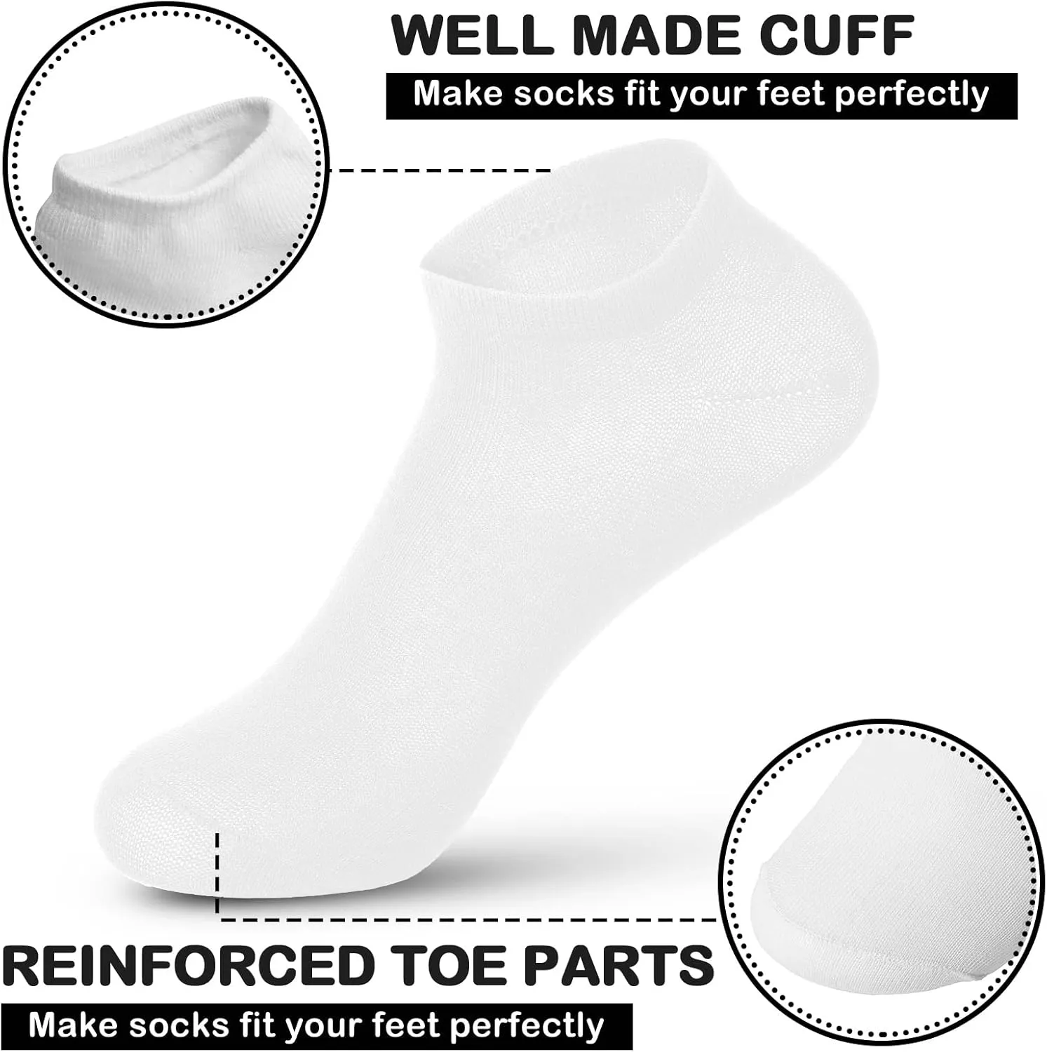 JaGely 100 Pairs Low Cut Ankle Socks Bulk for Women Men Thin Breathable Casual No Show Athletic Cotton Socks