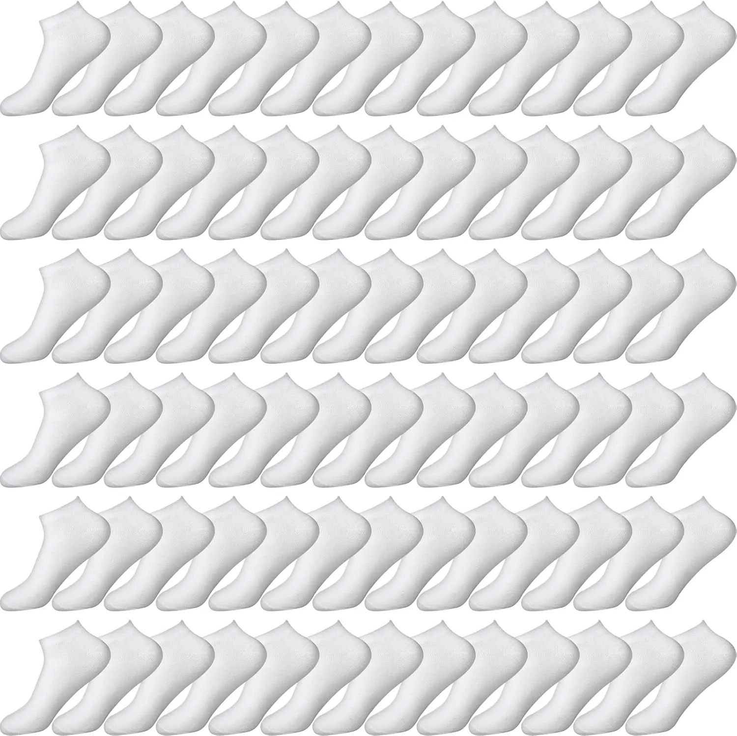 JaGely 100 Pairs Low Cut Ankle Socks Bulk for Women Men Thin Breathable Casual No Show Athletic Cotton Socks