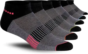 JAMES FIALLO Men's 6-Pair Value Pack Athletic Performance Cushioned Low Cut Sport Socks