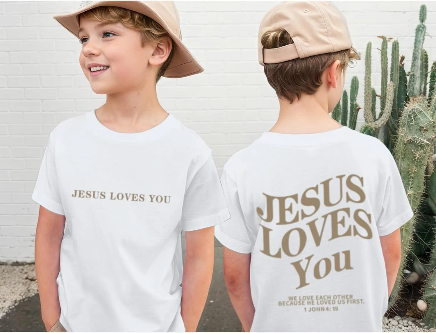 Jesus Loves You Christian Shirt for Boys Bible Verse Letter Printed T Shirts Faith Religious Cotton Short Sleeve Top
