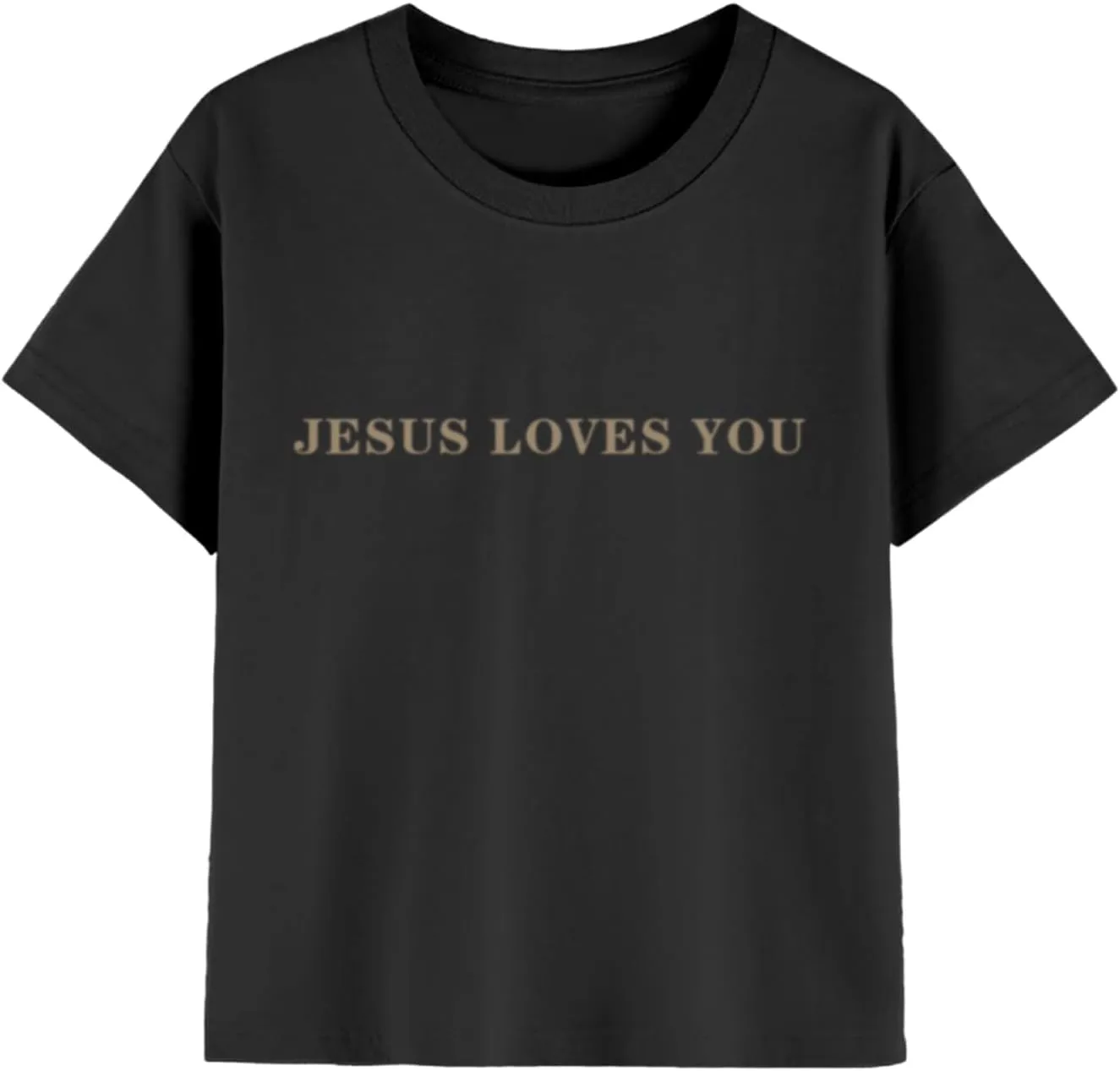 Jesus Loves You Christian Shirt for Boys Bible Verse Letter Printed T Shirts Faith Religious Cotton Short Sleeve Top