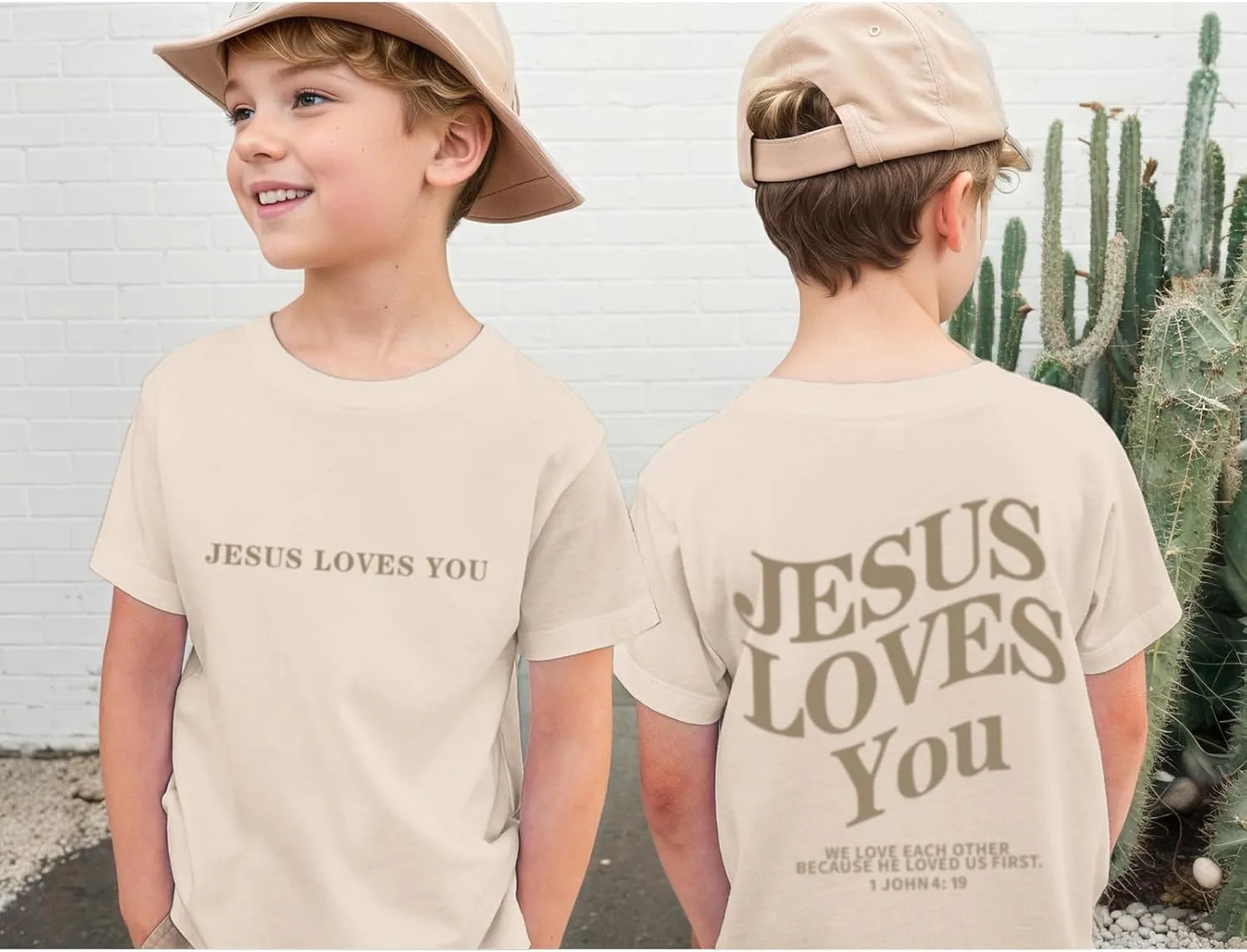 Jesus Loves You Christian Shirt for Boys Bible Verse Letter Printed T Shirts Faith Religious Cotton Short Sleeve Top