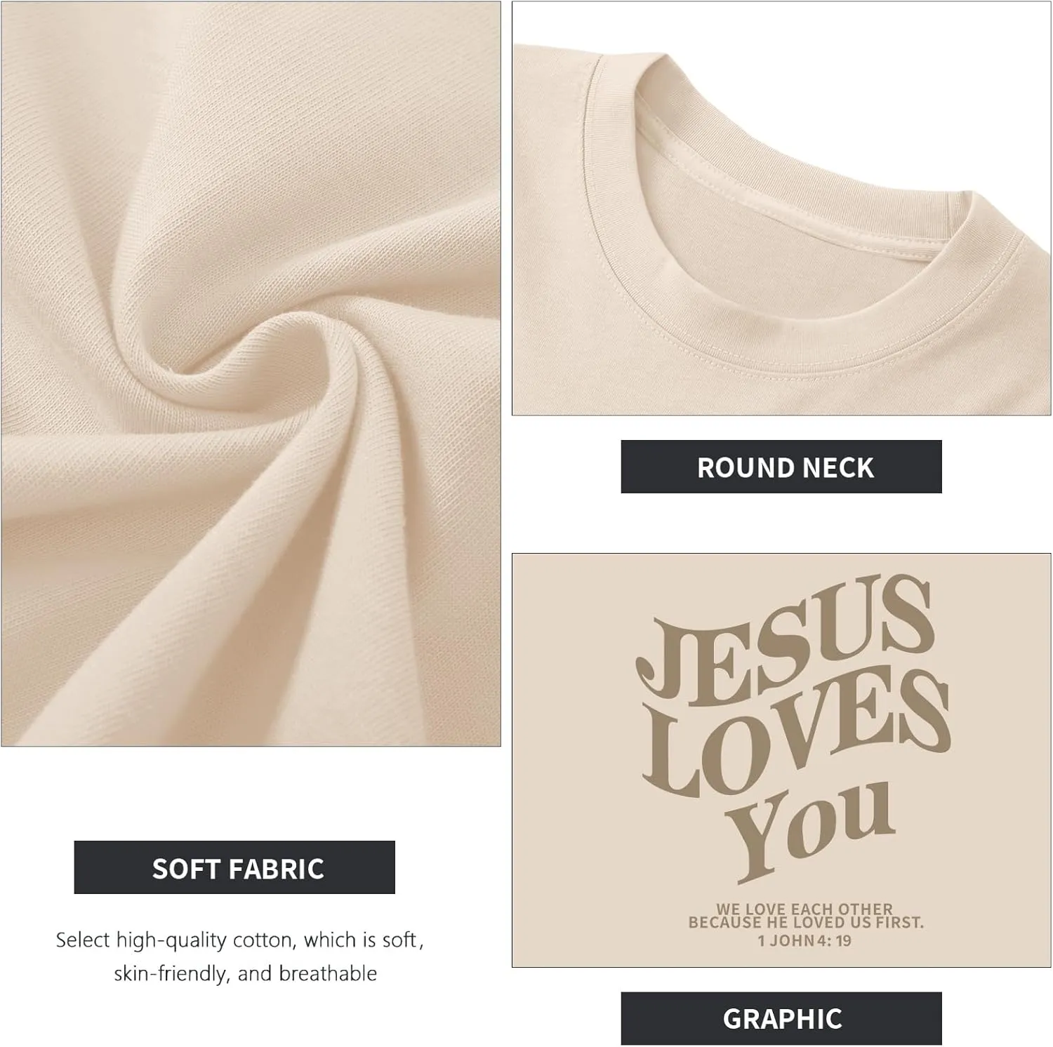 Jesus Loves You Christian Shirt for Boys Bible Verse Letter Printed T Shirts Faith Religious Cotton Short Sleeve Top