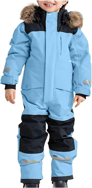 Kids Girls Boys Ski Suits Jumpsuits Waterproof Windproof One Piece Snowsuits Winter Warm Ski Suit Outdoor Clothes