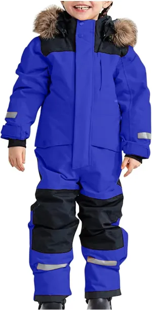 Kids Girls Boys Ski Suits Winter Outdoor Snowsuits Waterproof Windproof One Piece Snowsuits Snowboarding Coats