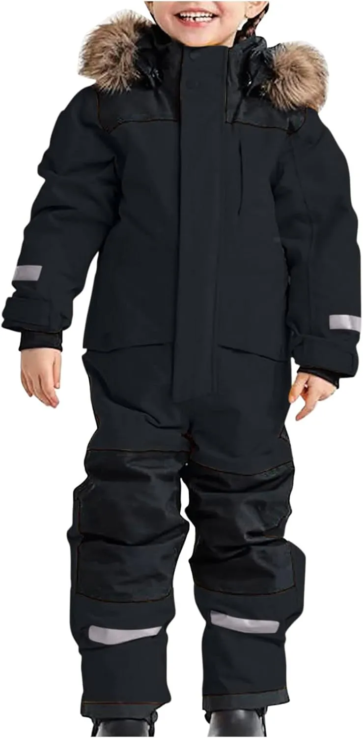 Kids Girls Boys Ski Suits Winter Outdoor Snowsuits Waterproof Windproof One Piece Snowsuits Snowboarding Coats