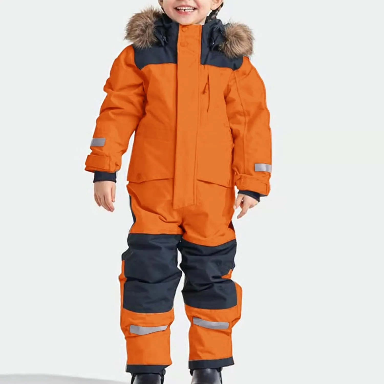 Kids One Piece Ski Snowsuits Boys Girls Toddler Waterproof Warm Winter Windproof Snowboarding Thermal Overalls Jumpsuit