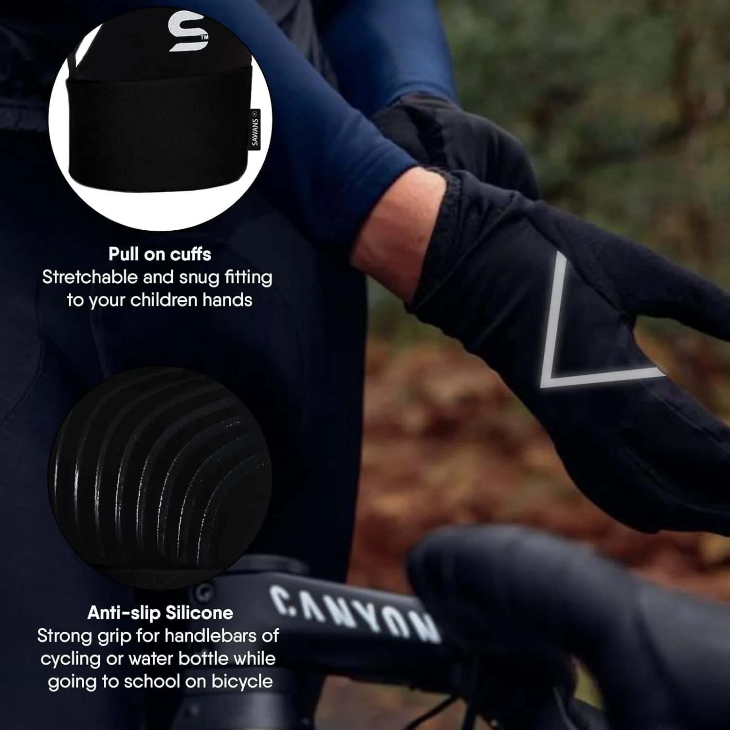 Kids Running Sports Gloves Cycling Boys Winter Touch Screen Thermal Children Girls Windproof Outdoor Anti-Slip Gloves Warm Bike Riding Football Walking Ski Ages 4-12