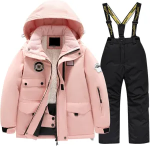 Kids Ski Jacket Pants Set 2024 Winter Snowboarding Rain Coats Girls Boys Snowsuits 2 Piece Windproof Outwear Ski Suit