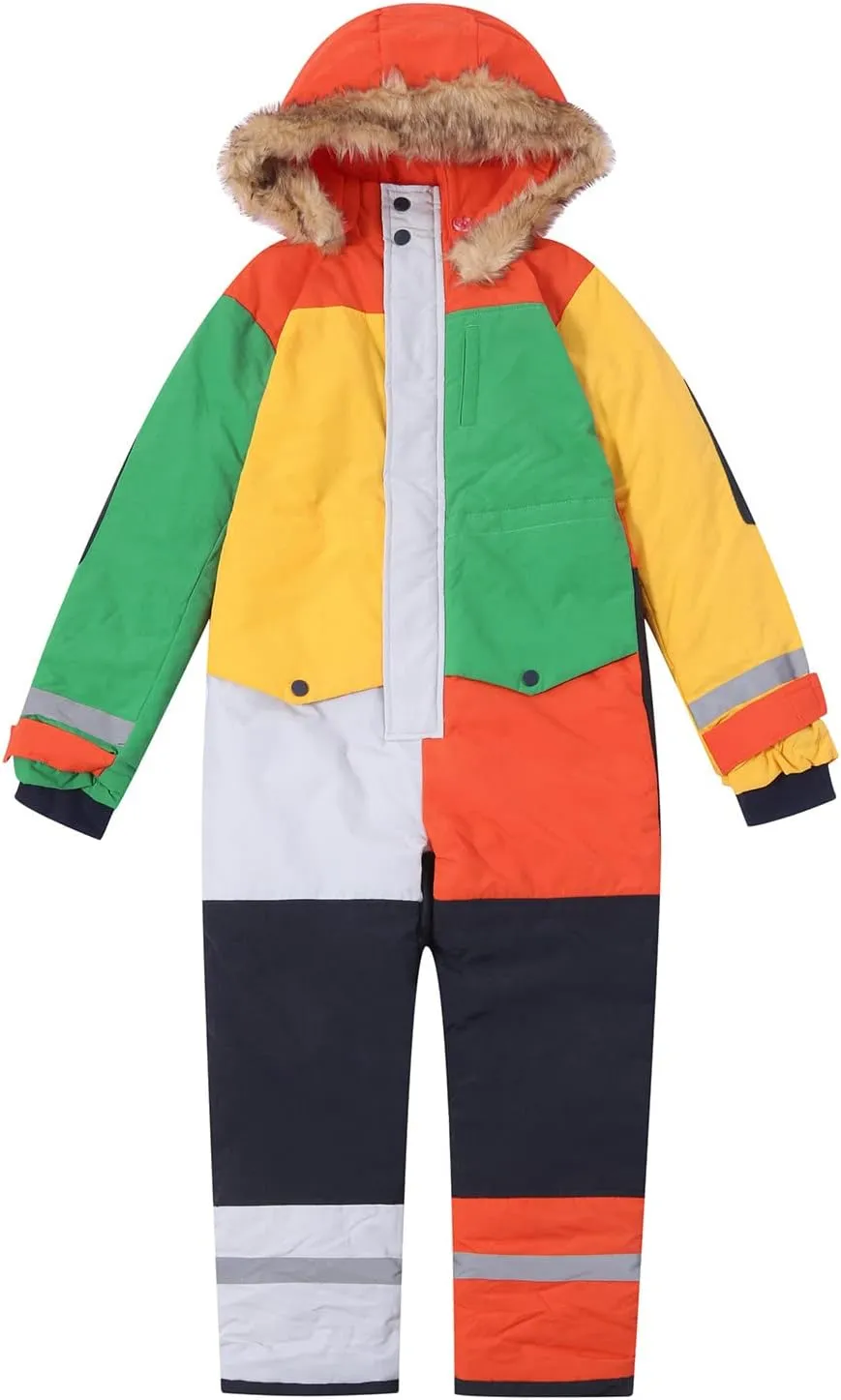 Kids Snow Suit One Piece Snowsuit Girls Boys Ski Snowboard Jumpsuits Winter Waterproof Windproof Jackets