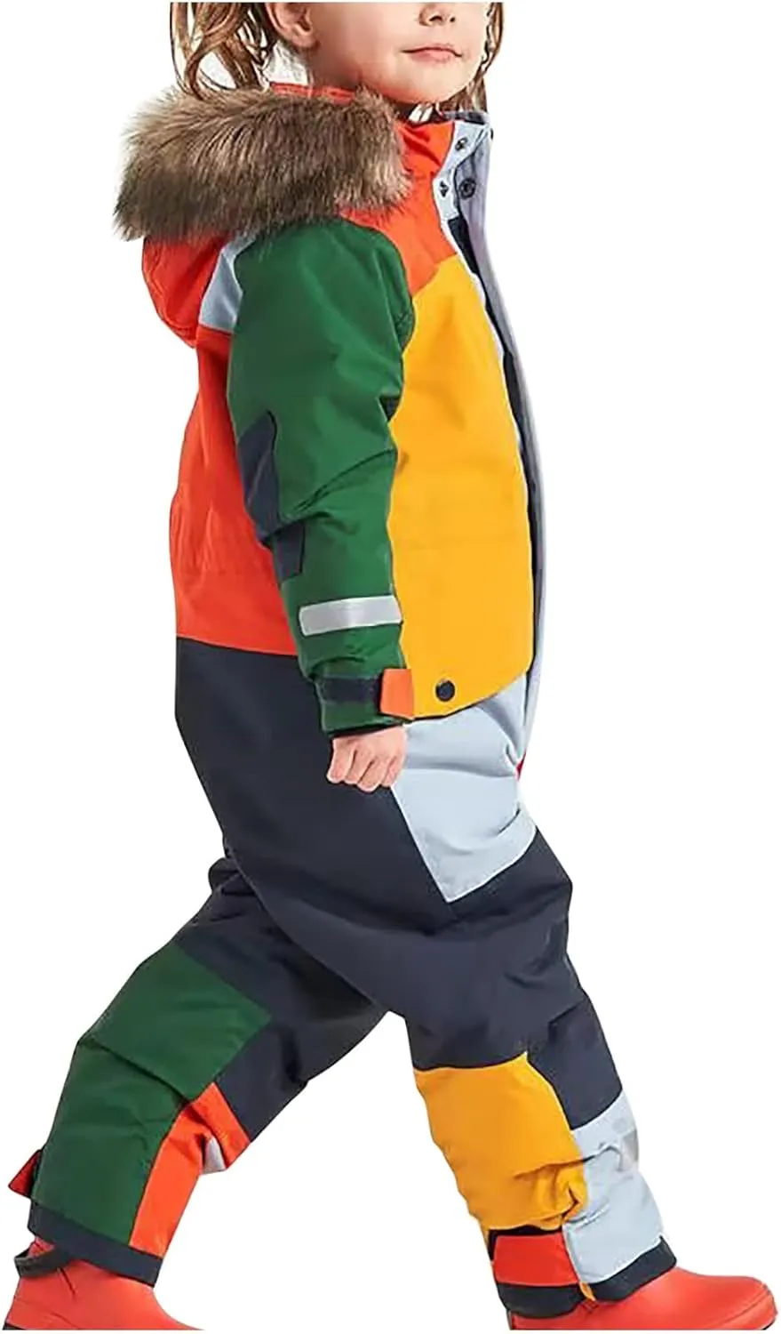 Kids Snow Suit One Piece Snowsuit Girls Boys Ski Snowboard Jumpsuits Winter Waterproof Windproof Jackets