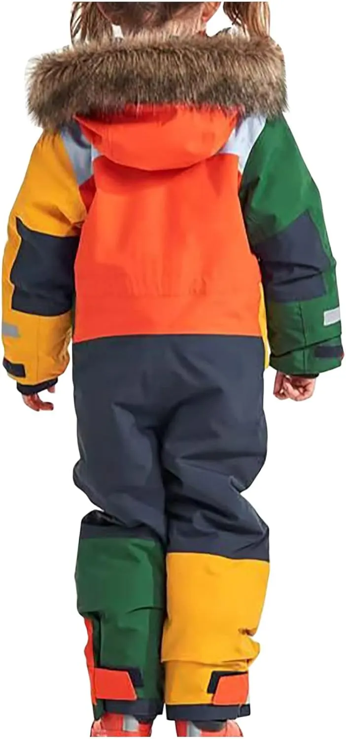 Kids Snow Suit One Piece Snowsuit Girls Boys Ski Snowboard Jumpsuits Winter Waterproof Windproof Jackets