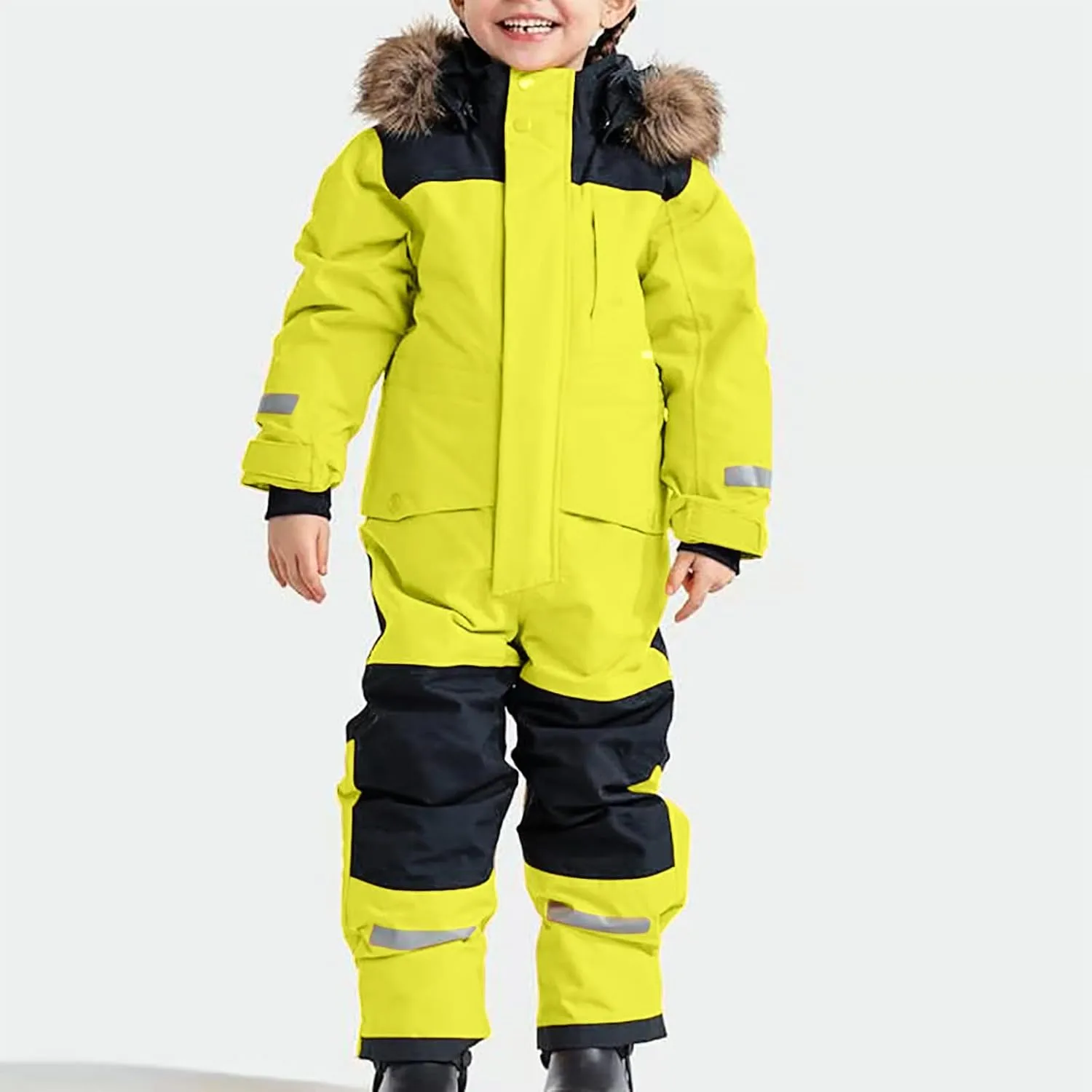 Kids Snowsuits Girls Boys One Piece Snowsuits Waterproof Windproof Winter Outdoor Overalls Snowboarding Ski Suits