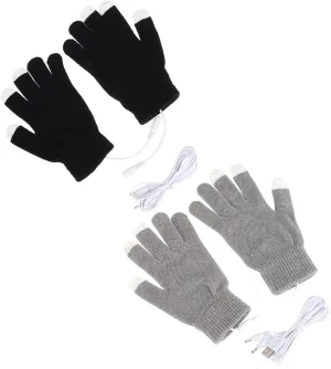 Kisangel 2 Pairs USB Heated Gloves Heated Work Gloves Electric Heated Gloves Winter Mitts Heating Mitts Heated Gloves Hand Warmer Ski Gloves Electric Gloves Miss Nitrylon Electric Heating
