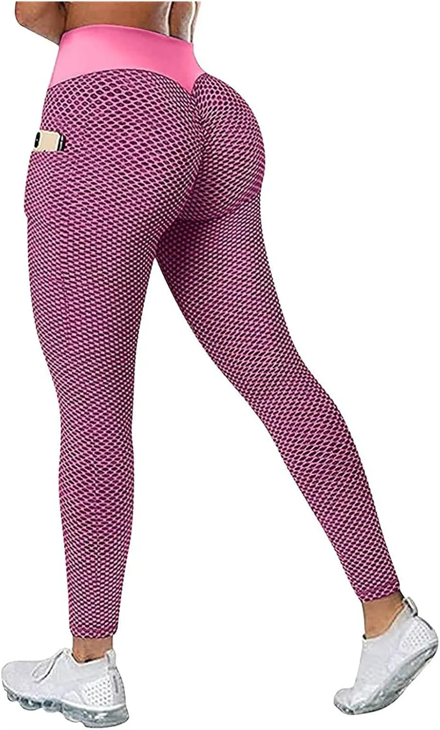 Ladmiple 2PCS Leggings for Women Butt Lift Tummy Control with Pockets Workout Scrunch Butt Gym Fitness Booty Tight Yoga Pants