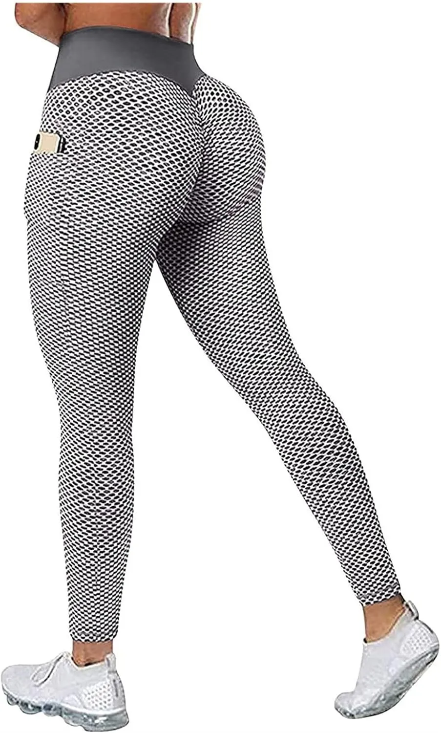 Ladmiple 2PCS Leggings for Women Butt Lift Tummy Control with Pockets Workout Scrunch Butt Gym Fitness Booty Tight Yoga Pants