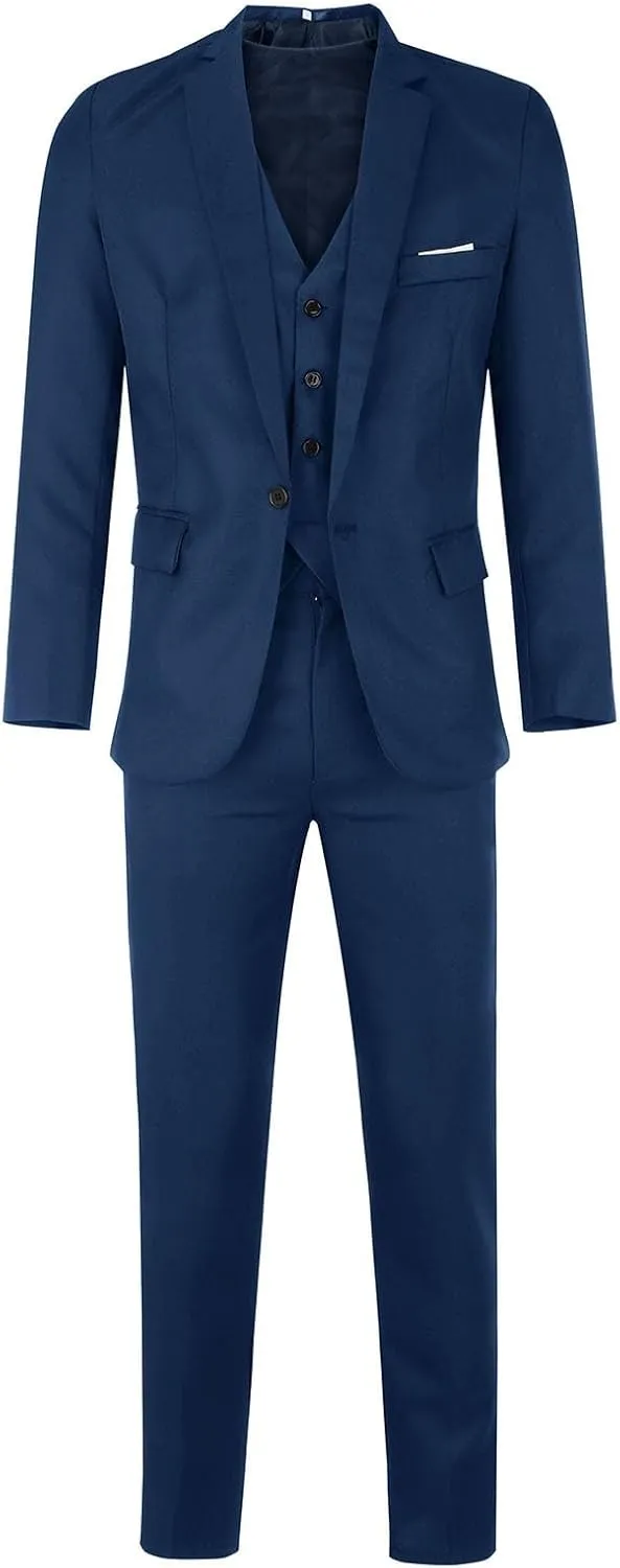 LCMTWX Black Suits For Men Business Wedding Party Jacket Vest & Pants Coat Black Suit Jacket Mens 3 Piece Suit Suits For