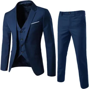 LCMTWX Black Suits For Men Business Wedding Party Jacket Vest & Pants Coat Black Suit Jacket Mens 3 Piece Suit Suits For