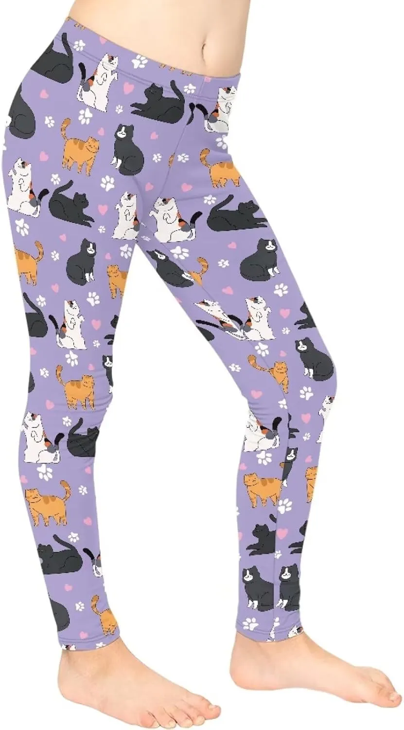 Leggings for Girls Kids Athletic Leggings School Dance Leggings High Waisted Yoga Pants