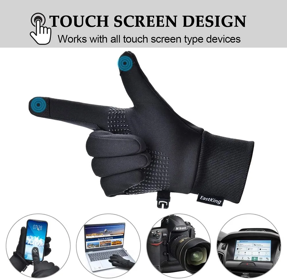Lightweight Winter Gloves for Men Women, Warm Water Resistant Touch Screen Gloves for Walking,Riding,Cycling,Running and Driving