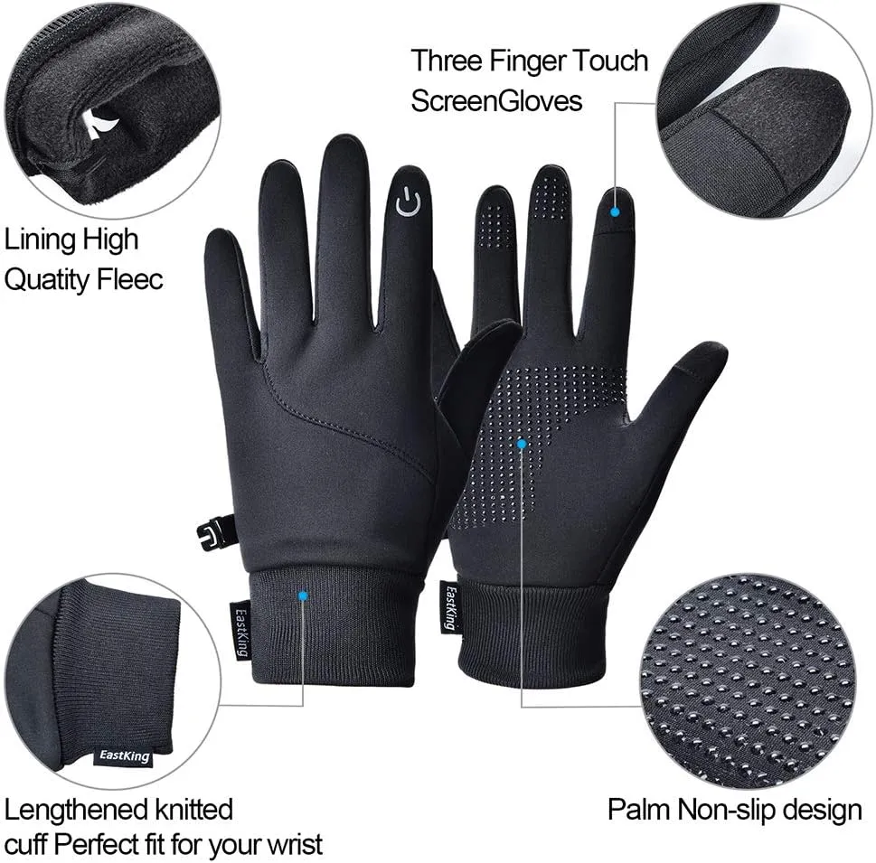 Lightweight Winter Gloves for Men Women, Warm Water Resistant Touch Screen Gloves for Walking,Riding,Cycling,Running and Driving