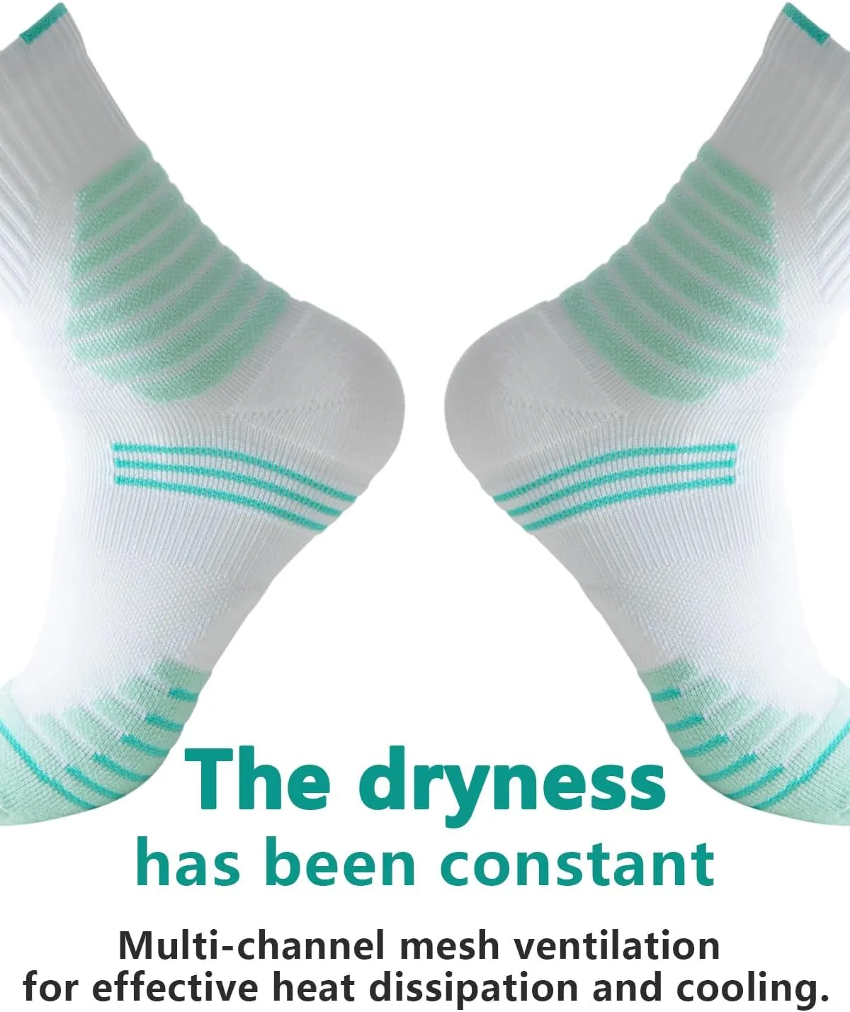 Men Compression Socks Athletic Cushioned Crew Sock Running 3 PC with Arch Support Sports Ankle Socks 9-13