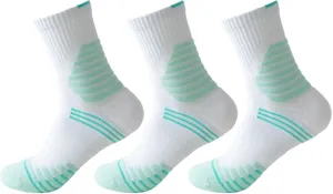 Men Compression Socks Athletic Cushioned Crew Sock Running 3 PC with Arch Support Sports Ankle Socks 9-13