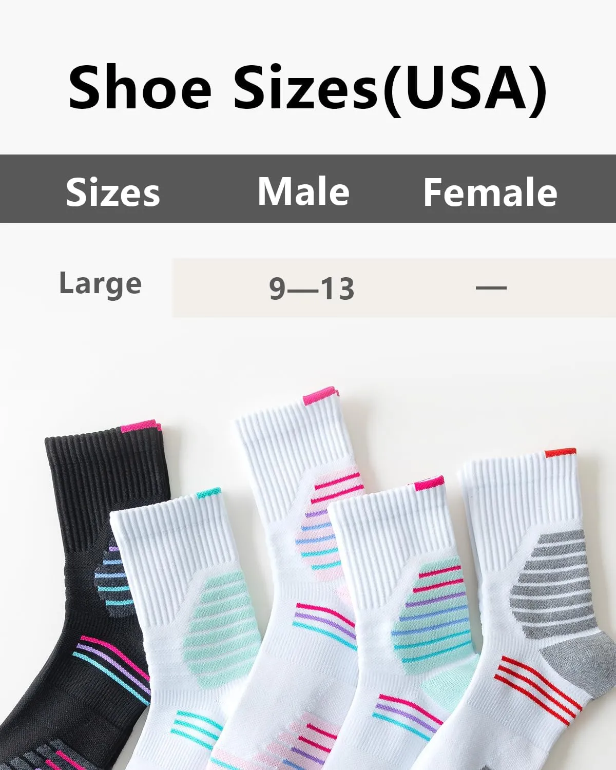 Men Compression Socks Athletic Cushioned Crew Sock Running 3 PC with Arch Support Sports Ankle Socks 9-13