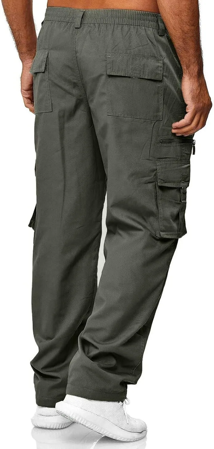 Men Lightweight Jogging Pant Track Lounge Work Joggers Baggy Sport Casual Sweatpants Elastic Waist Long Pants