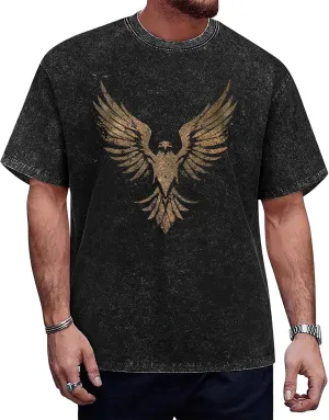 Men Vintage Graphic Tees Washed Oversized Skull 3D Printed T-Shirts Casual Streetwear Shirt Summer Tops