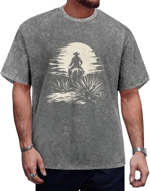 Men Vintage Graphic Tees Washed Oversized Skull 3D Printed T-Shirts Casual Streetwear Shirt Summer Tops
